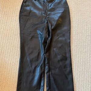 Aritzia Black Faux Leather Straight-Leg Pants